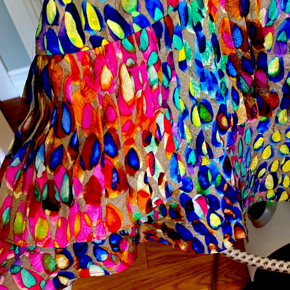 Nanette Lepore fully lined multi colour knee length dress size 12 NWT.